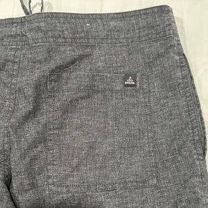 PrAna Charcoal Drawstring Linen-Blend pants